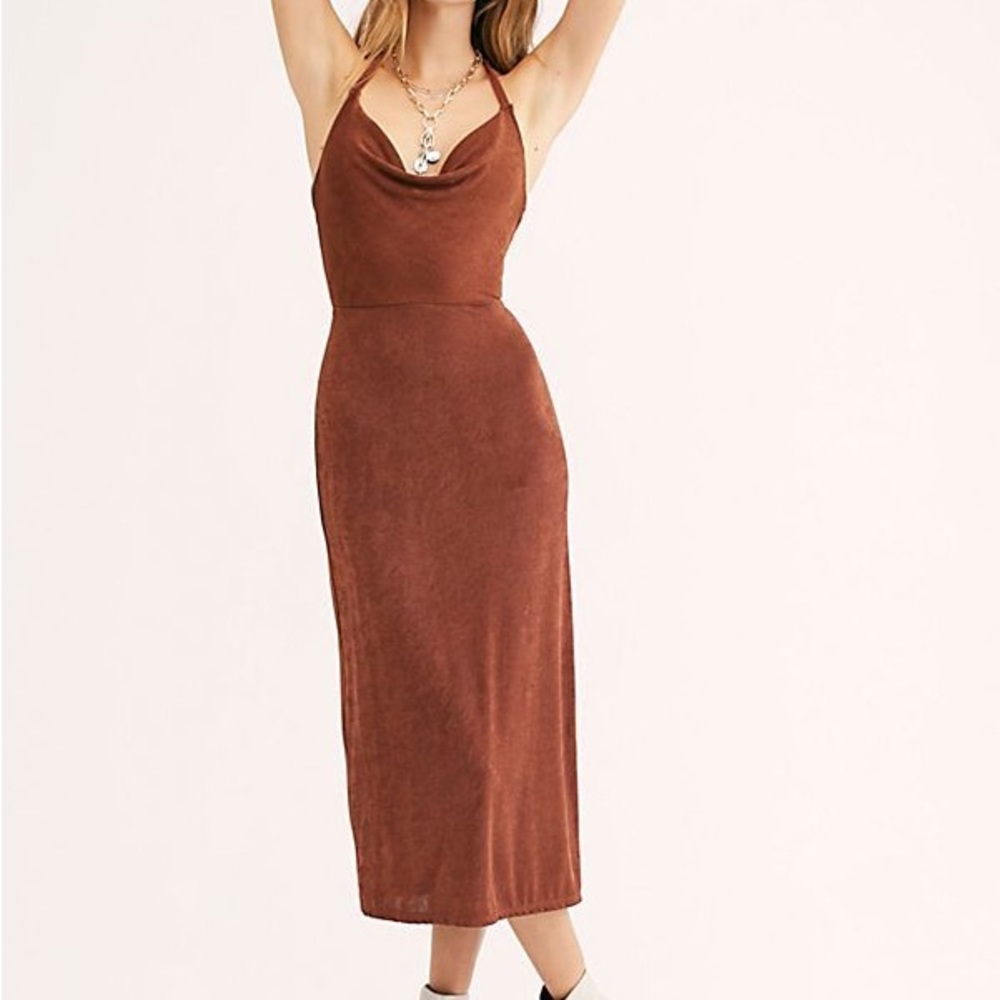 Free People Brown Midi Dress